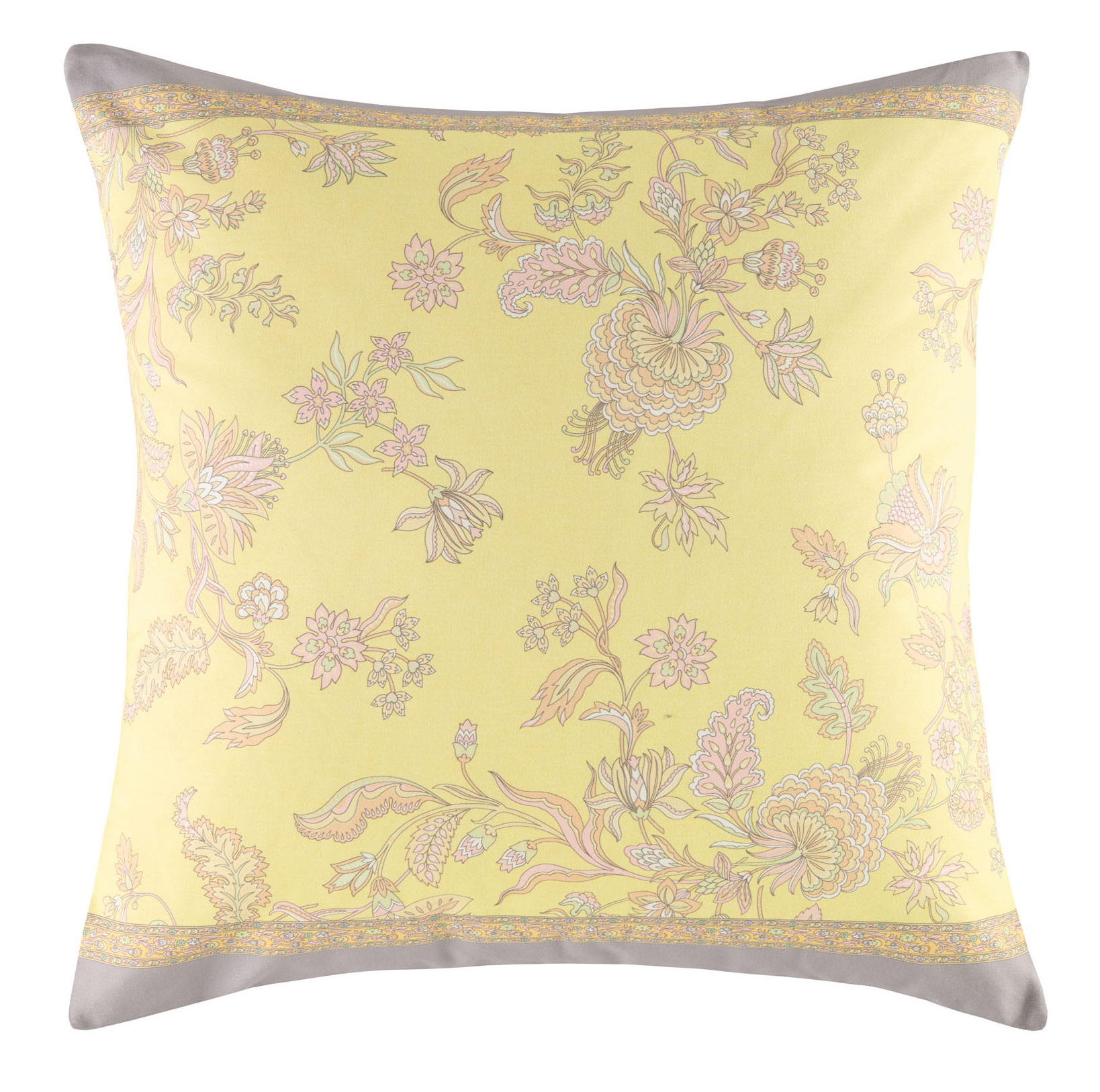Bassetti Kissenhülle Twill INDIAN ROSES | Y1 Limone 50 x 50