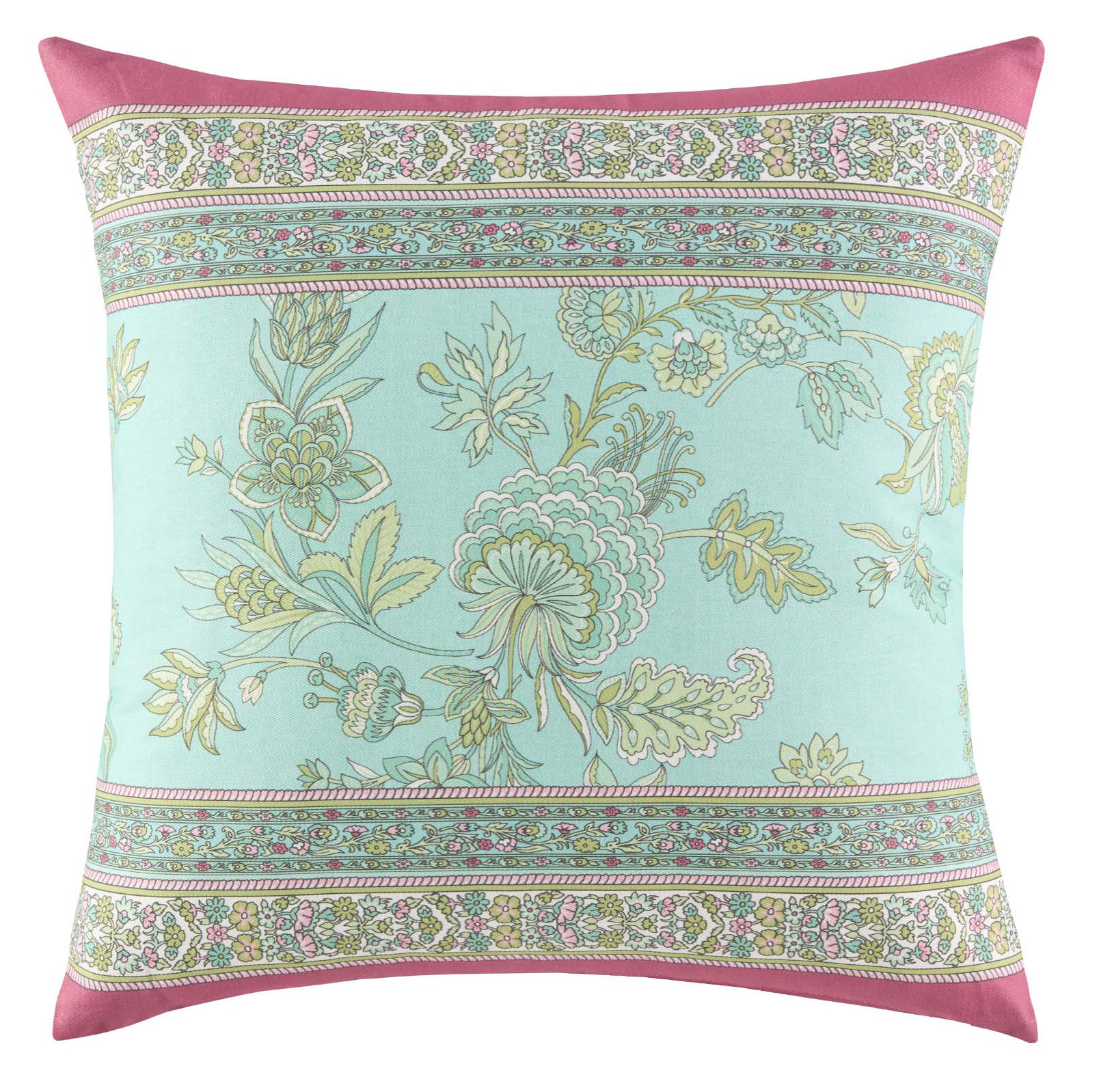 Bassetti Kissenhülle Twill INDIAN ROSES | T1 Turchese 40x40
