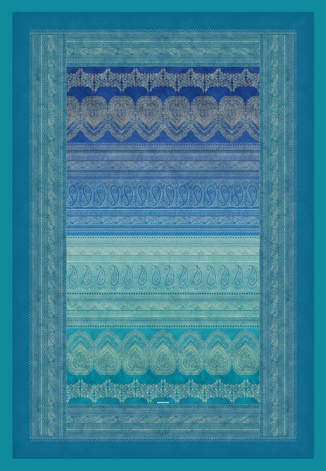 Bassetti Plaid BRUNELLESCHI | V2 Türkis 135 x 190