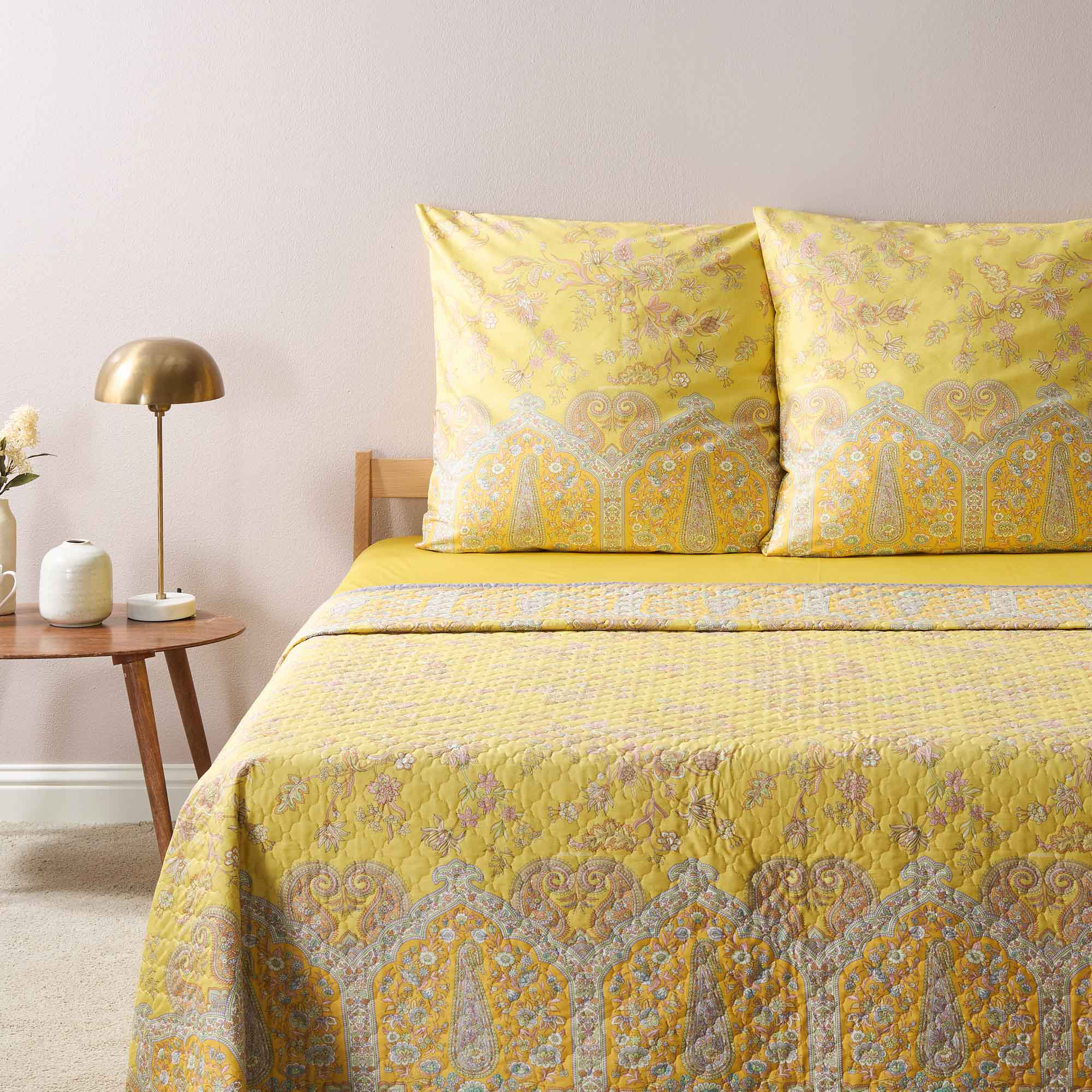 Bassetti Tagesdecke INDIAN ROSES | Y1 Limone