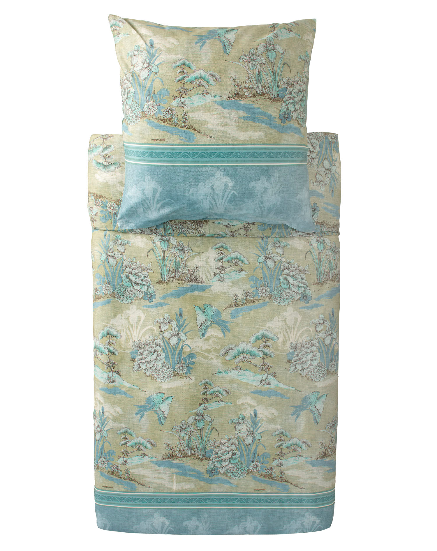 Bassetti Satin Bettwäsche ACQUAFORTE | V1 Grün AT