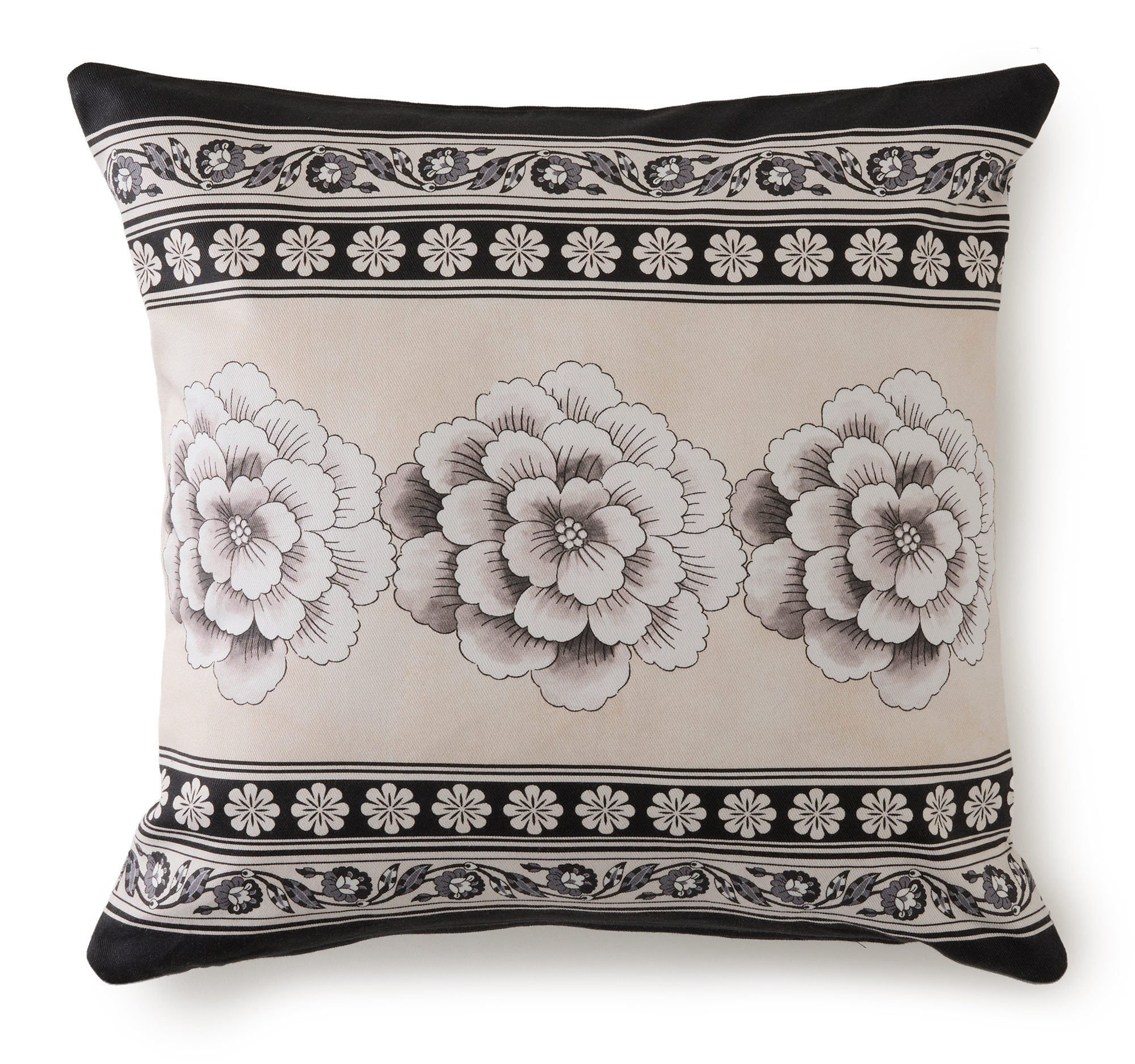 Bassetti Kissenhülle Twill PARAGGI | 20 Elfenbein-Schwarz 50