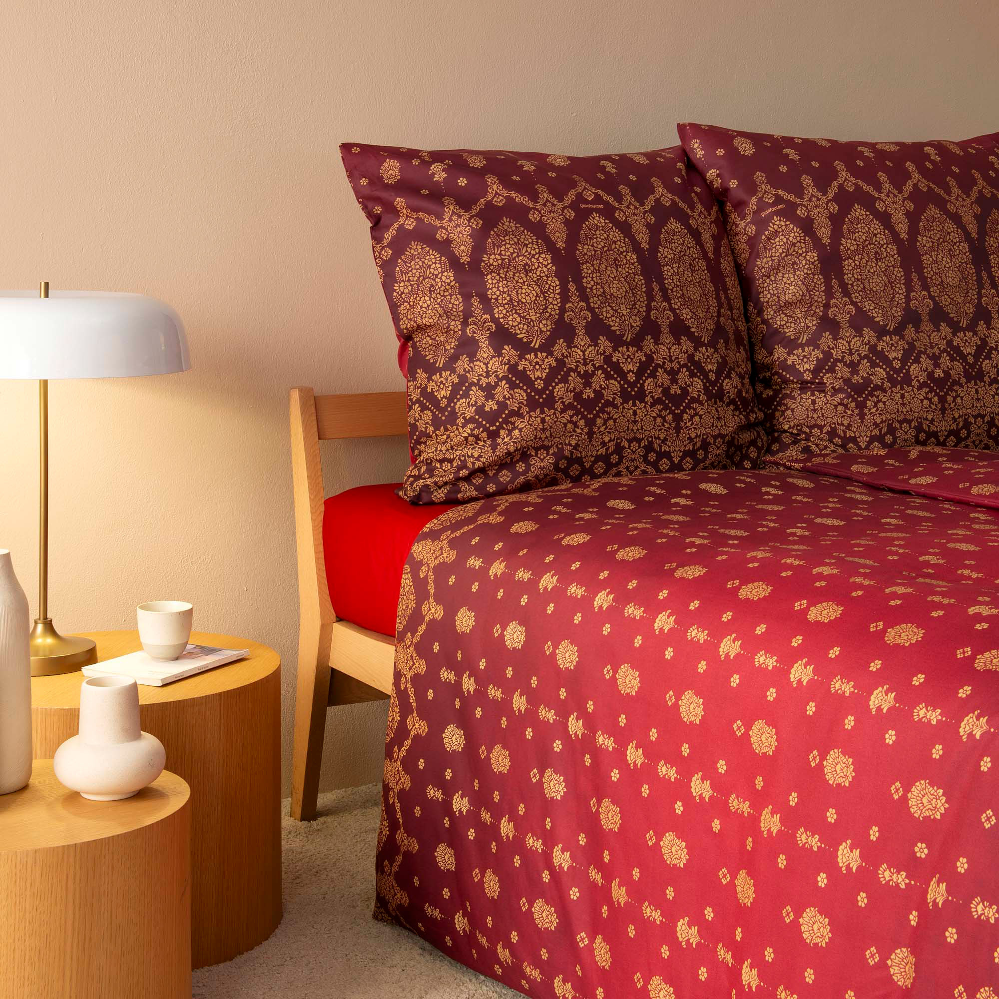 Bassetti Satin Bettwäsche GOLD DECOR | R1 Bordeaux