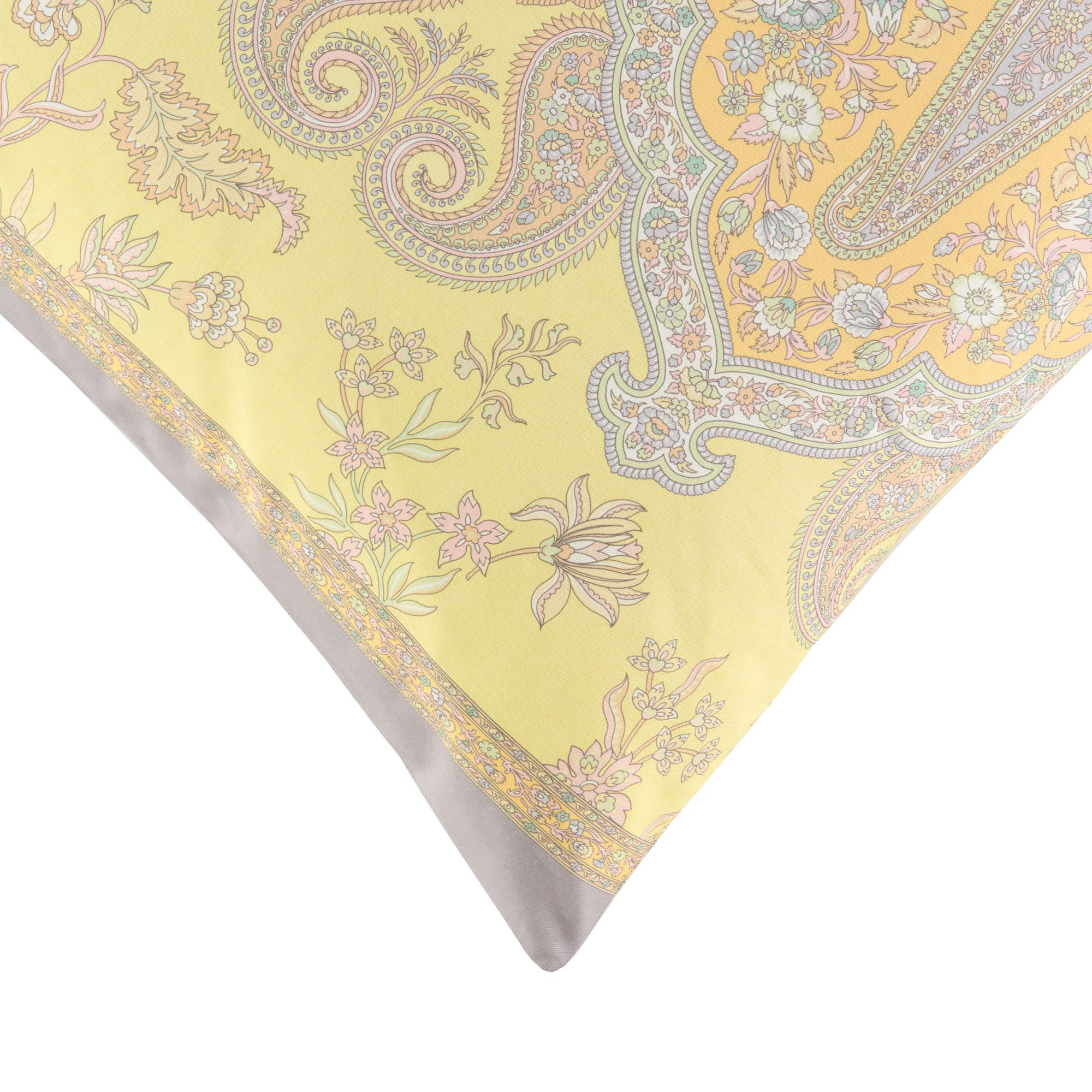 Bassetti Kissenhülle Twill INDIAN ROSES | Y1 Limone 50 x 50