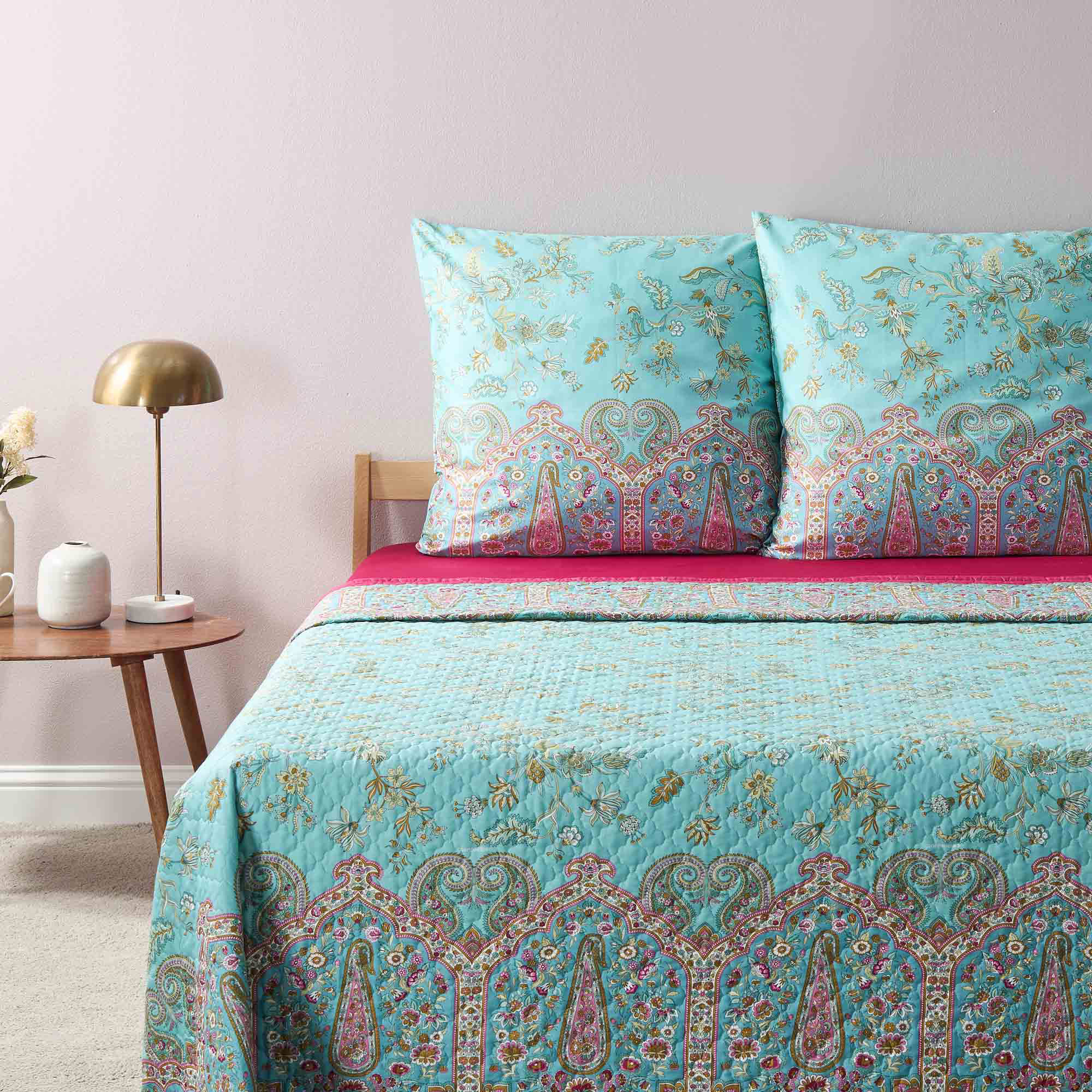 Bassetti Tagesdecke INDIAN ROSES | T1 Turchese