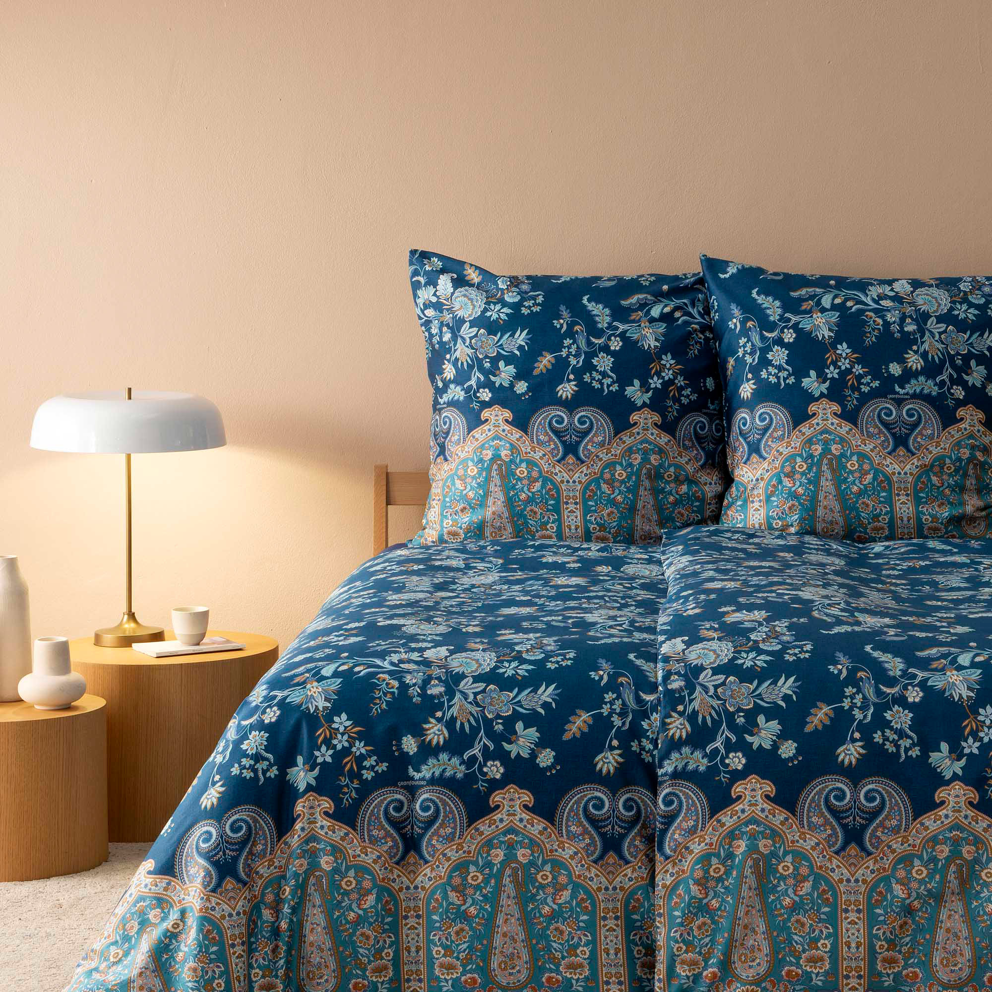 Bassetti Satin Bettwäsche INDIAN ROSES | B2 Blau