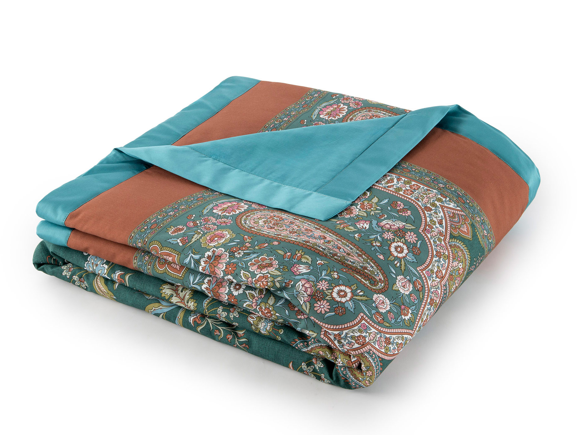 Bassetti Plaid INDIAN ROSES | V1 Grün 135 x 190