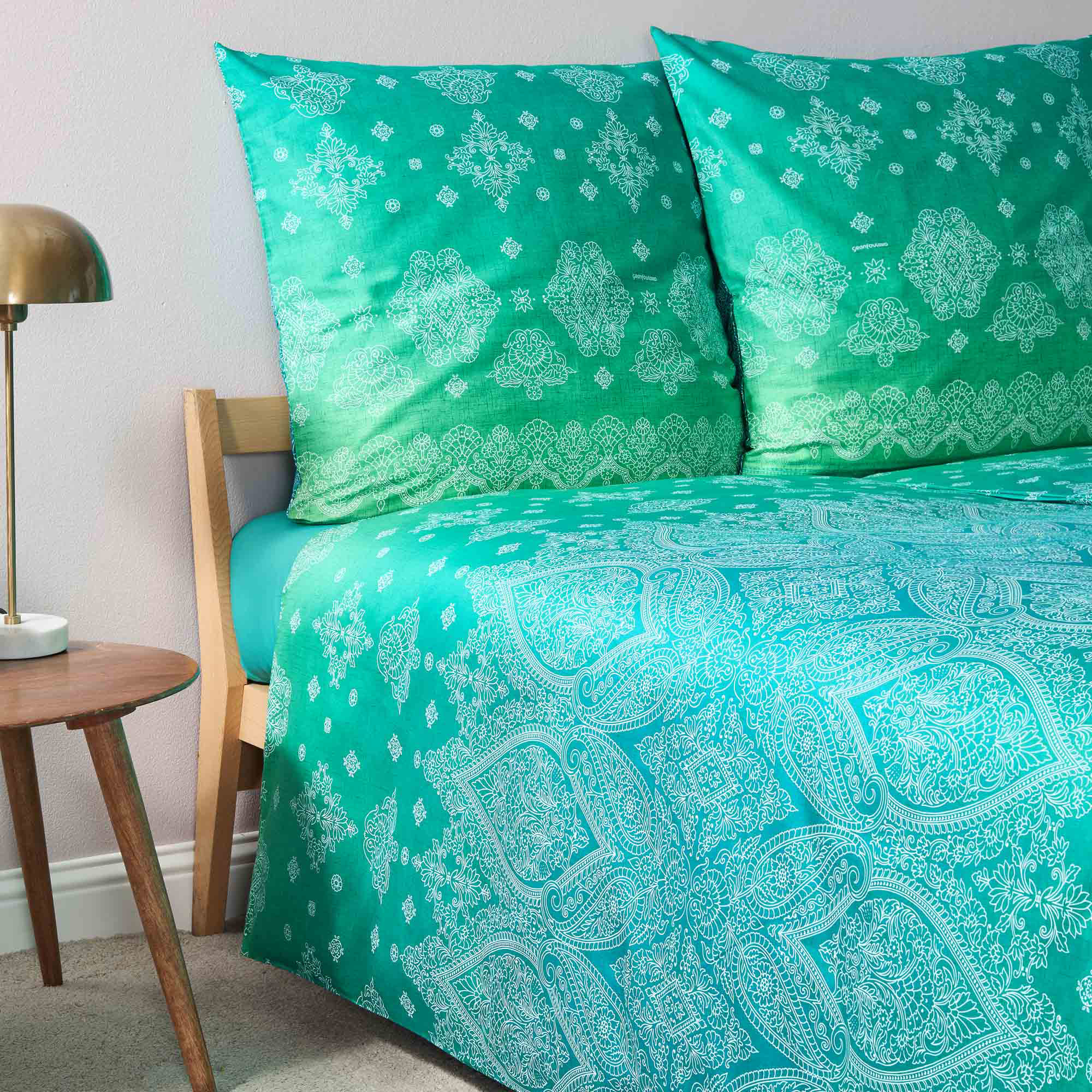 Bassetti Satin Bettwäsche KERALA | V1 Smaragd