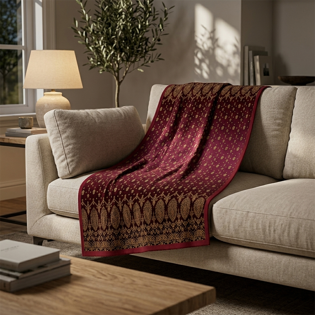 Bassetti Plaid GOLD DECOR | R1 Bordeaux