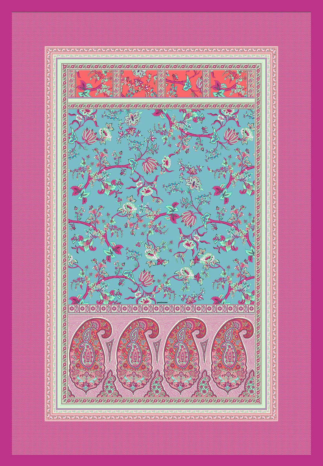 Bassetti Plaid GENOVA | T1 Türkis 135 x 190