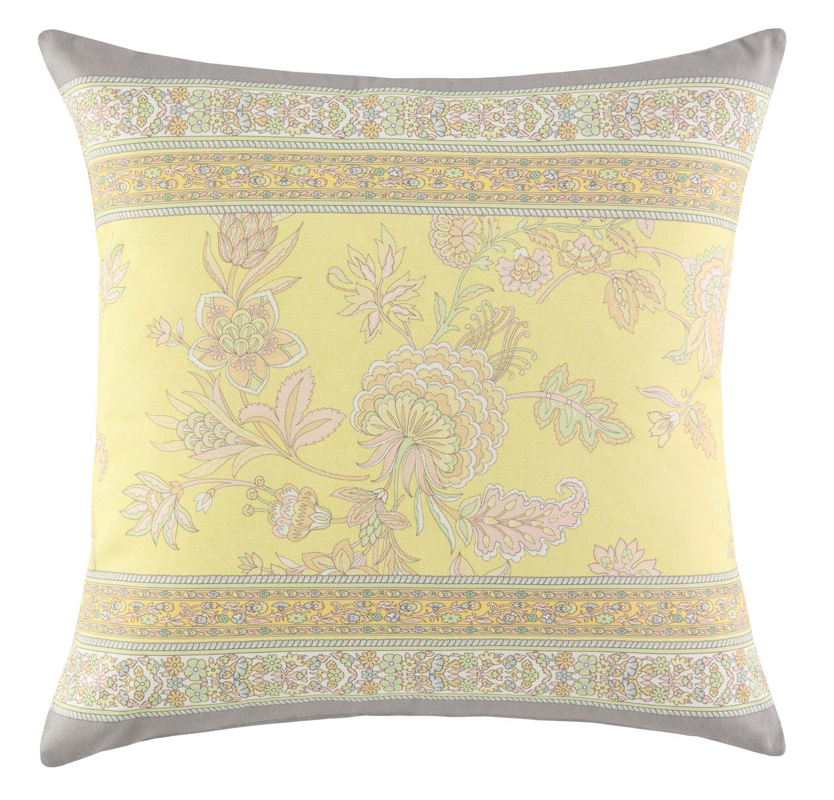 Bassetti Kissenhülle Twill INDIAN ROSES | Y1 Limone 40 x 40