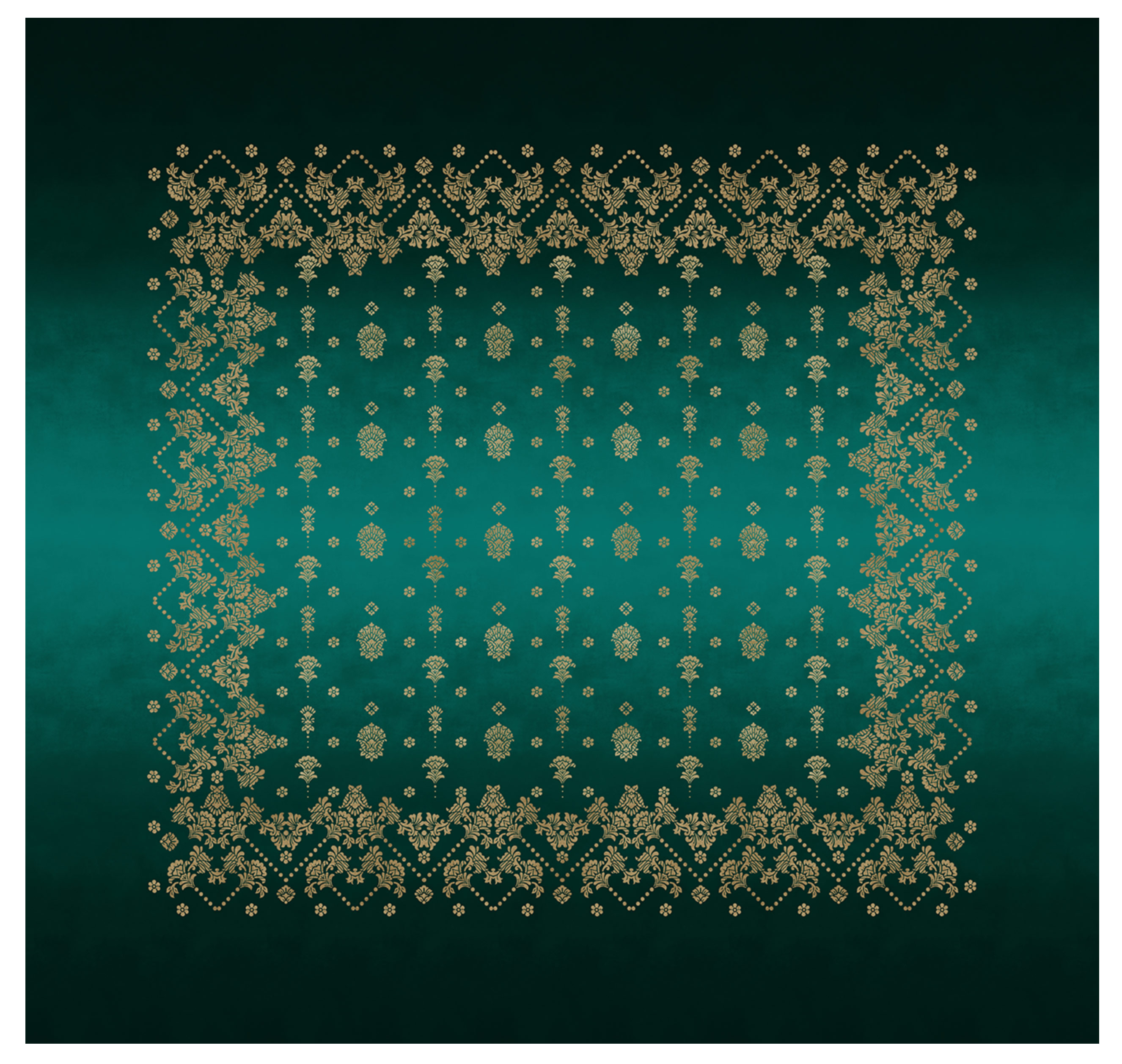 Bassetti Tischdecke Twill GOLD DECOR | V1 Smaragdgrün