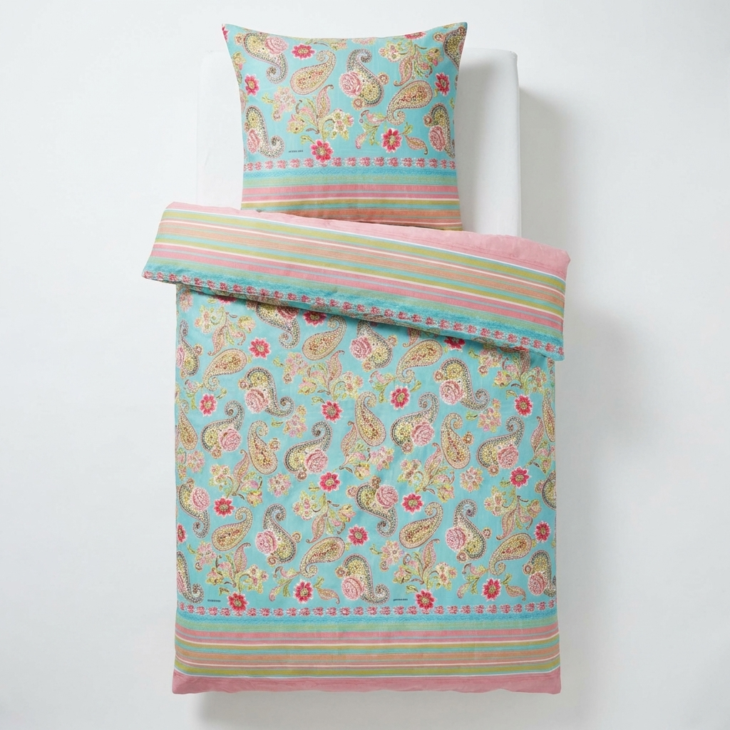 Bassetti Satin Bettwäsche Rapallo | T1 Türkis-Fuchsia