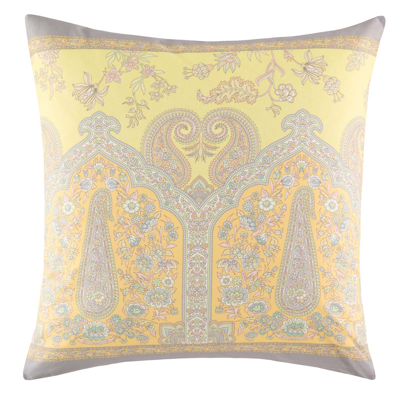 Bassetti Kissenhülle Twill INDIAN ROSES | Y1 Limone 50 x 50