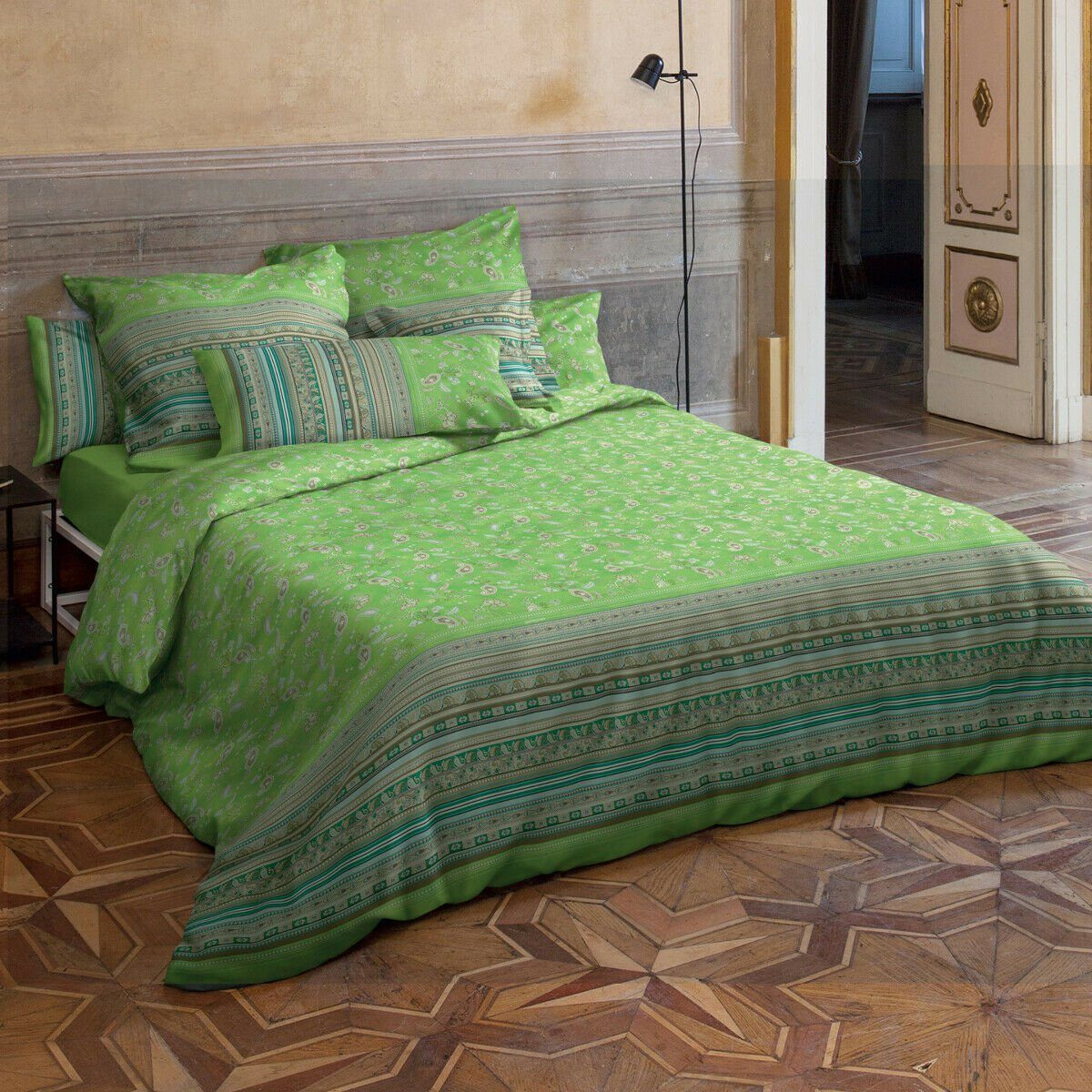 Bassetti Satin Bettwäsche AMARANTO | V2 Grün