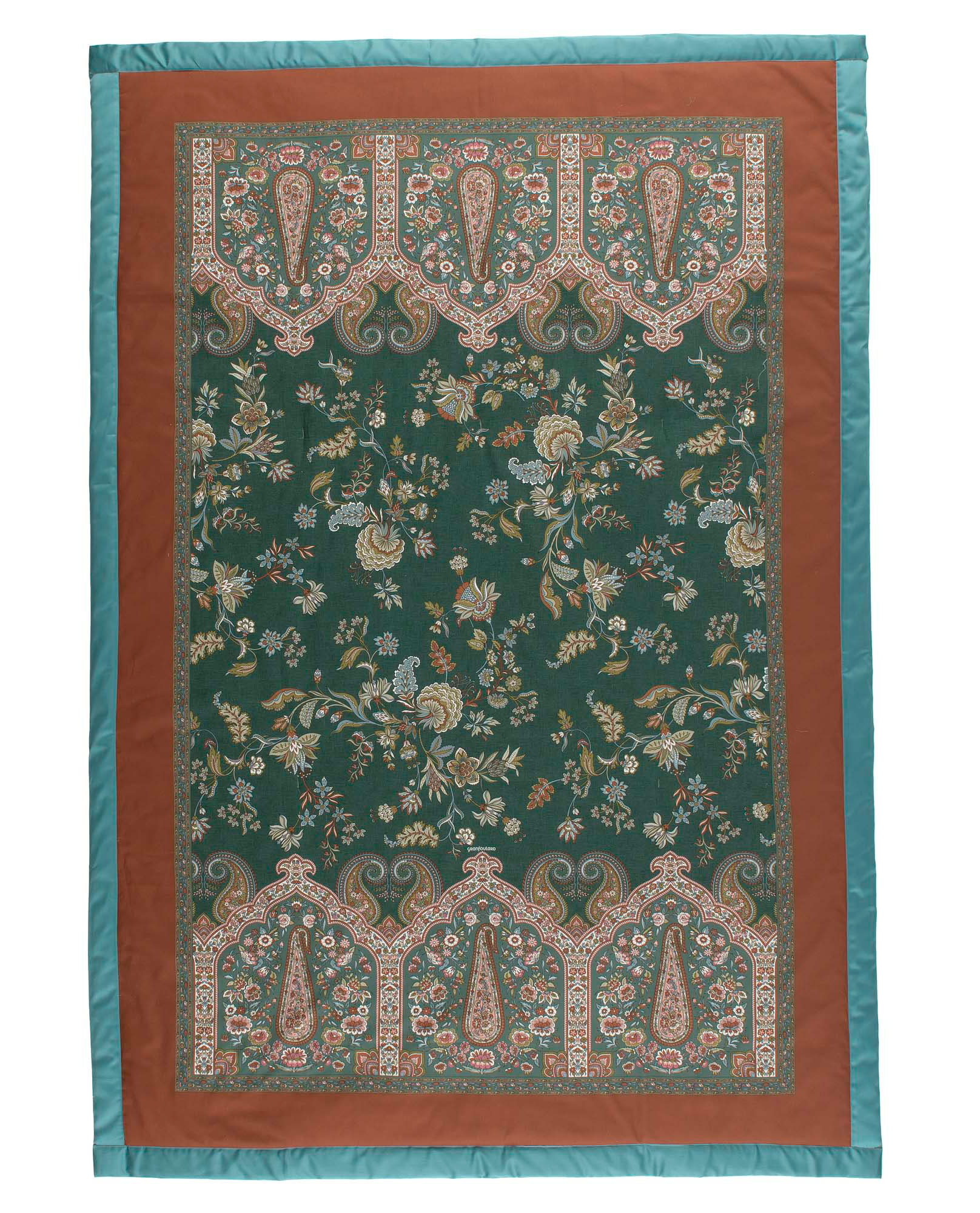 Bassetti Plaid INDIAN ROSES | V1 Grün 135 x 190