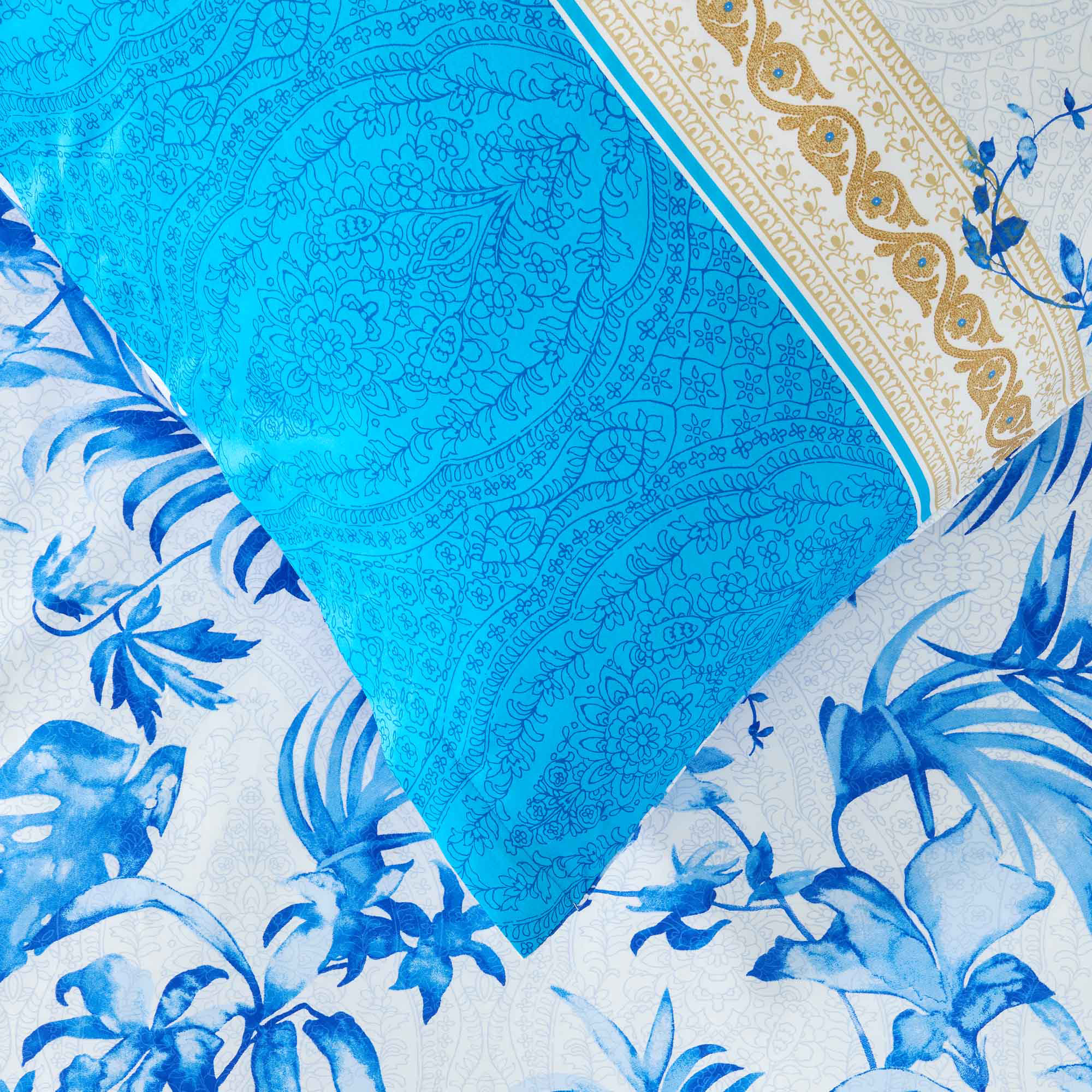 Bassetti Satin Bettwäsche IBISCUS TATTOO | B1 Blau