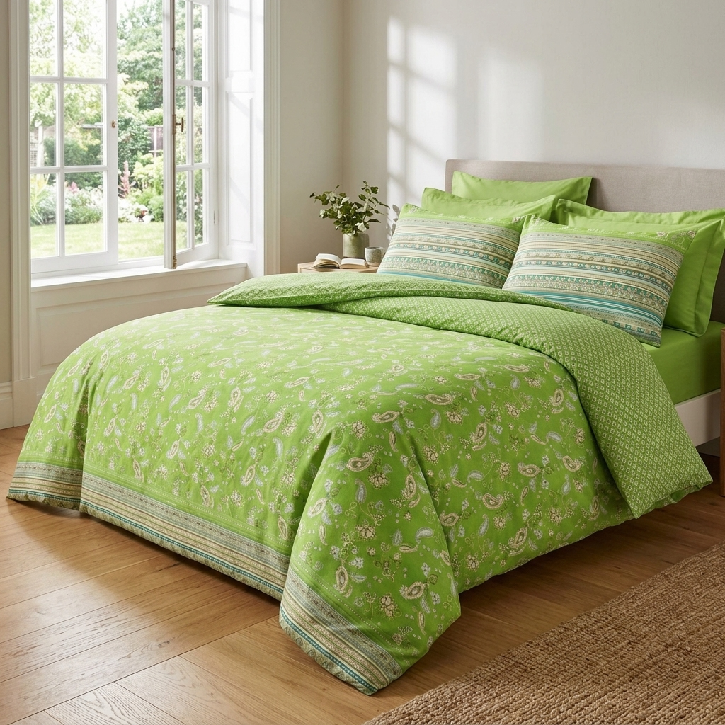 Bassetti Satin Bettwäsche AMARANTO | V2 Grün