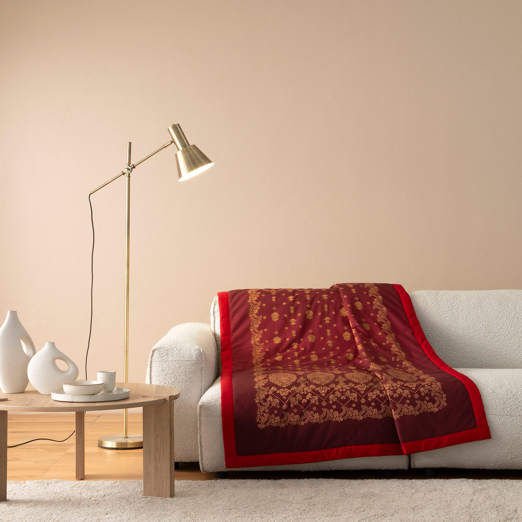 Bassetti Plaid GOLD DECOR | R1 Bordeaux 135 x 190