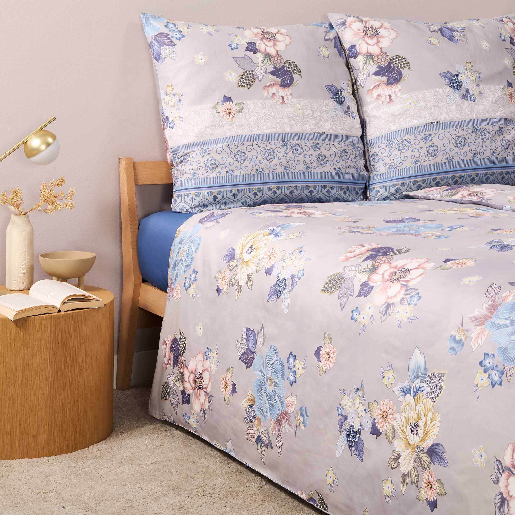 Bassetti Satin Bettwäsche HANAMI | G1 Perlgrau