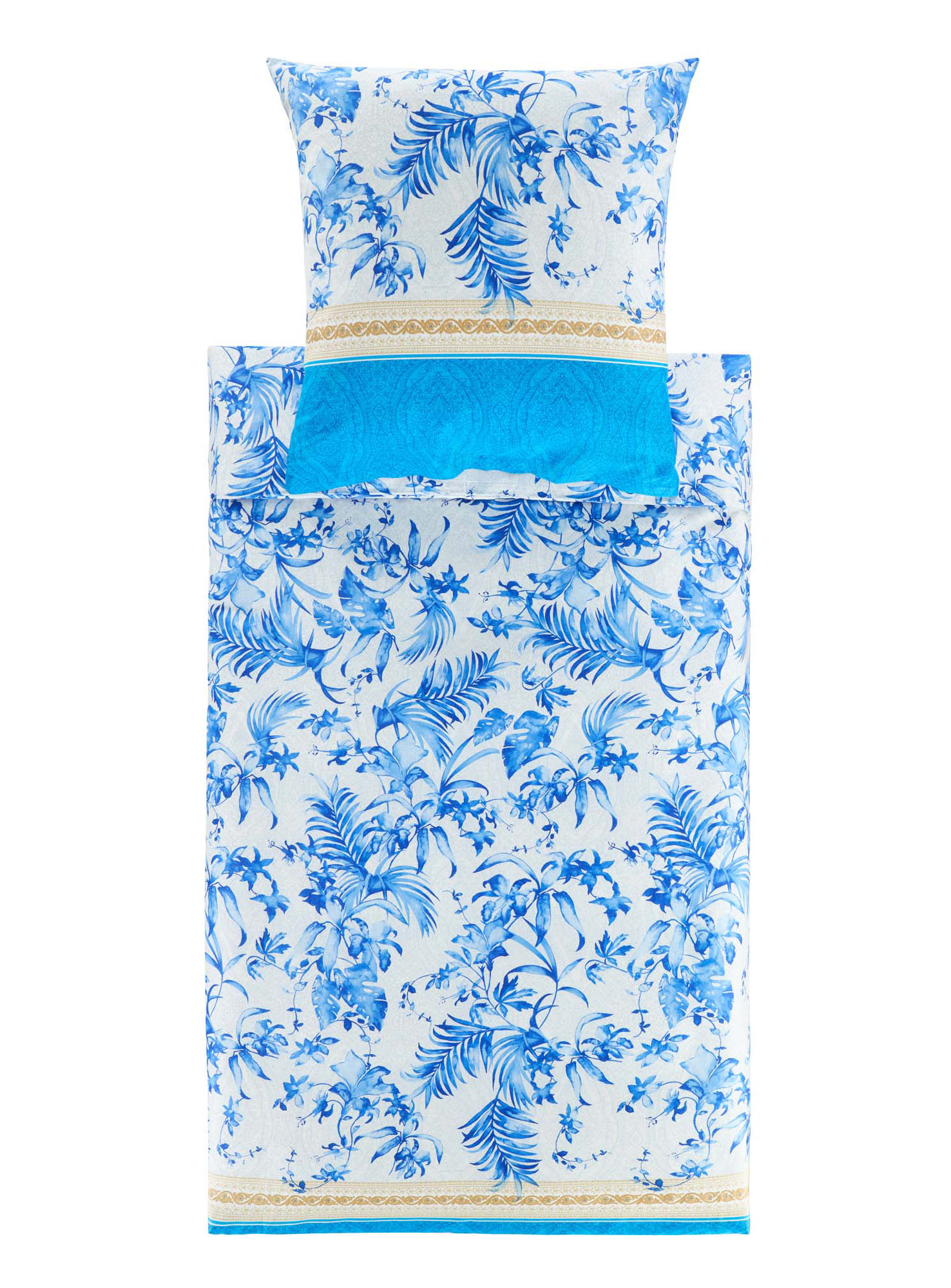 Bassetti Satin Bettwäsche IBISCUS TATTOO | B1 Blau