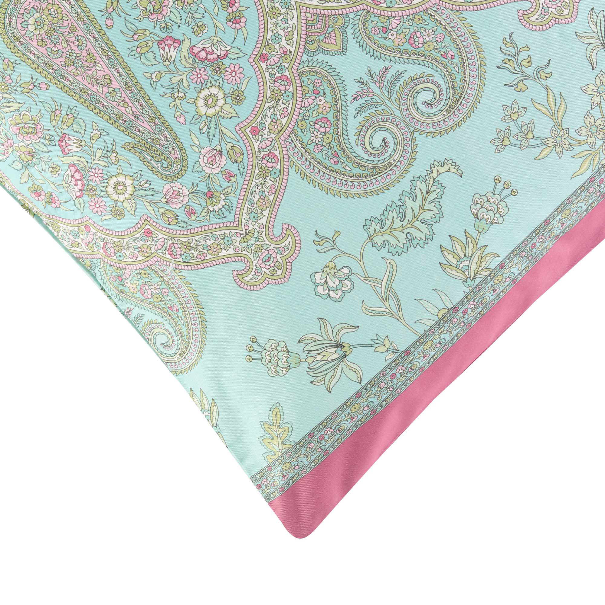 Bassetti Kissenhülle Twill INDIAN ROSES | T1 Turchese 50x50