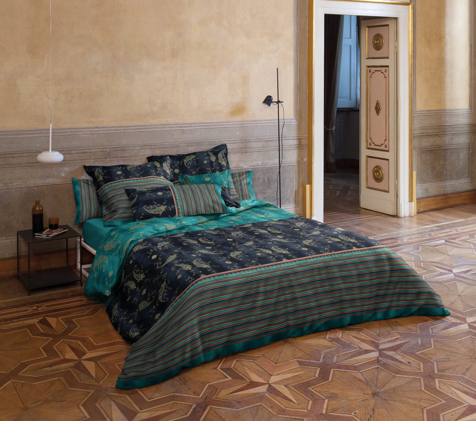 Bassetti Satin Kissenhülle zu BW GRADARA | B1 Blau