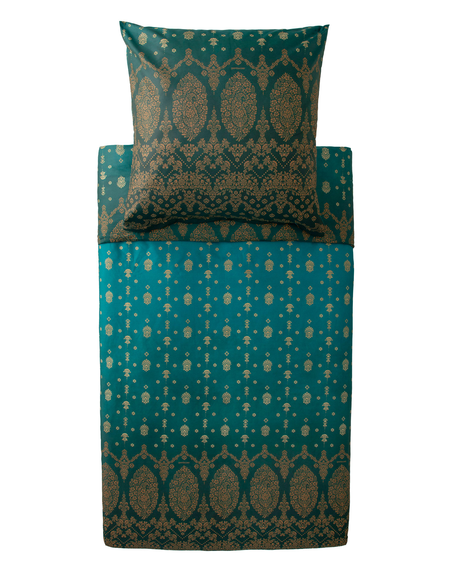 Bassetti Satin Bettwäsche GOLD DECOR | V1 Smaragdgrün