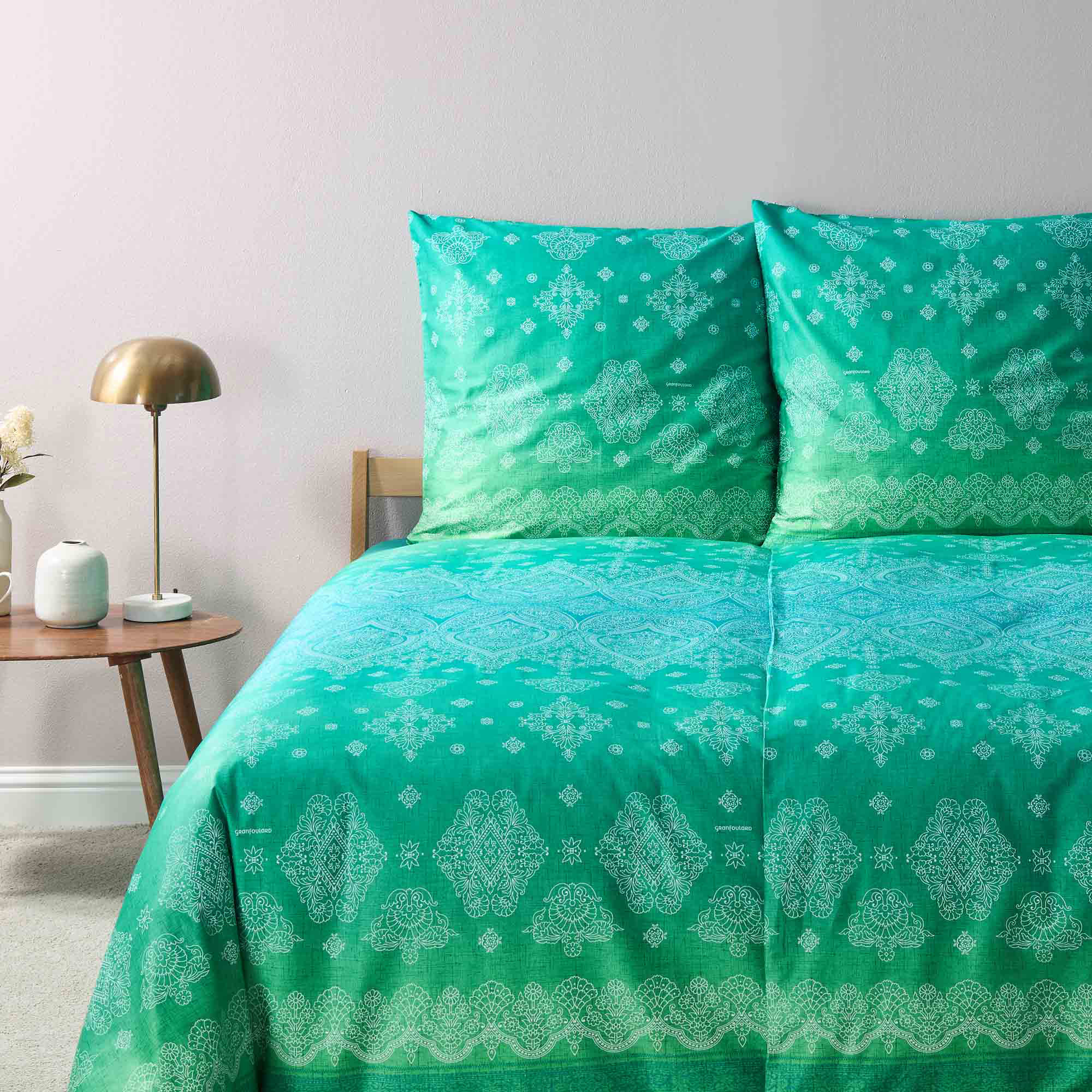 Bassetti Satin Bettwäsche KERALA | V1 Smaragd