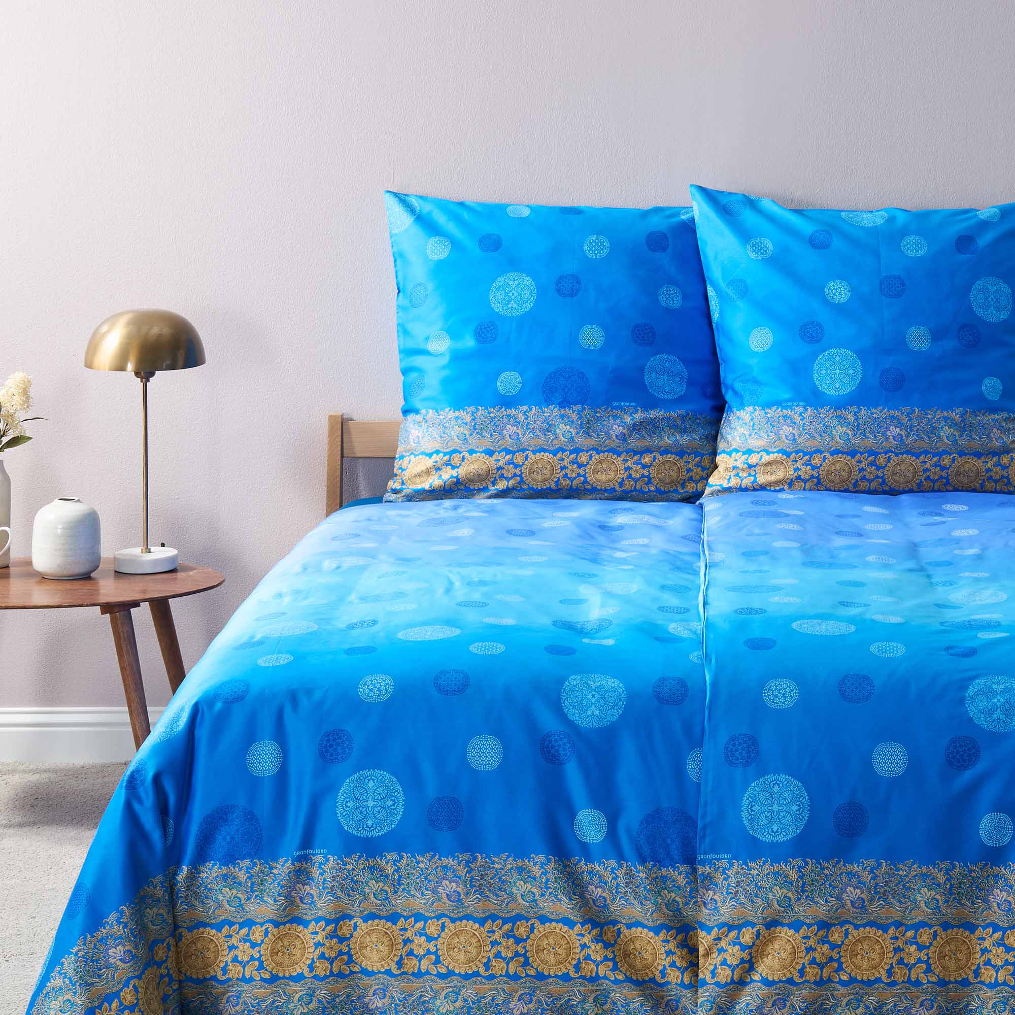 Bassetti Satin Bettwäsche PALLAVICINO | C1 Azurblau