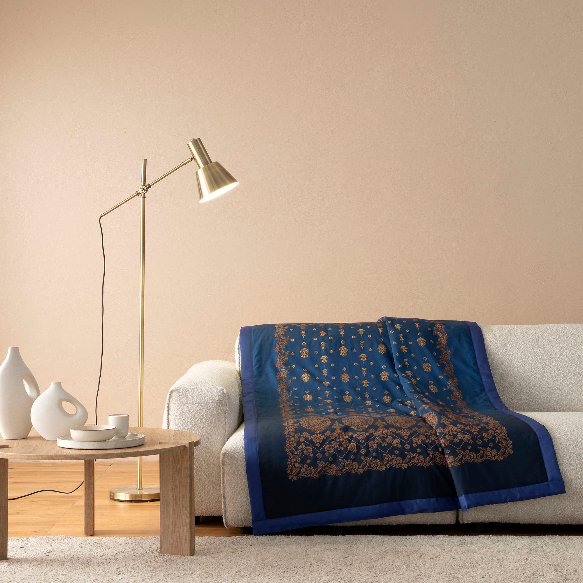 Bassetti Plaid GOLD DECOR | B1 Blau 135 x 190