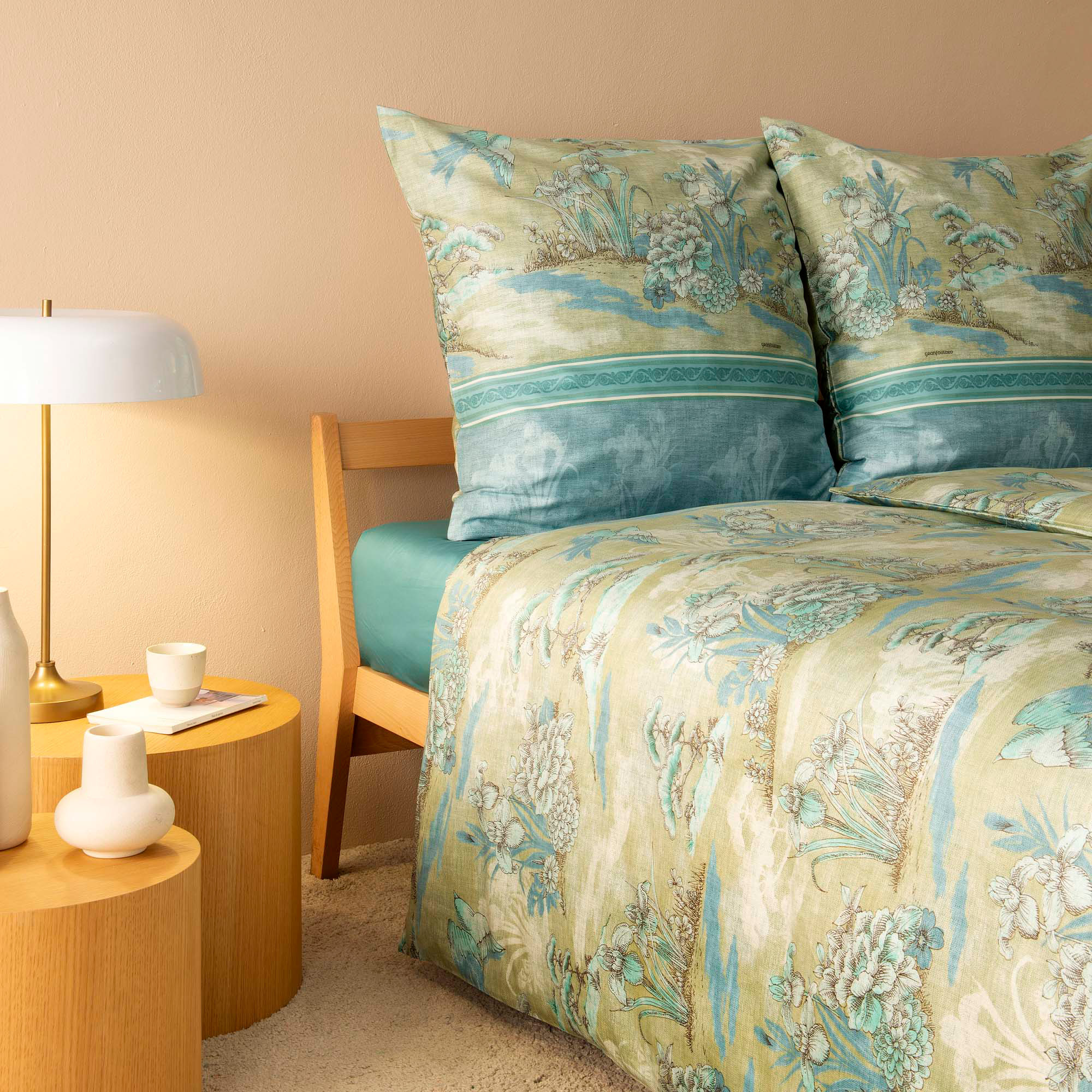 Bassetti Satin Bettwäsche ACQUAFORTE | V1 Grün AT