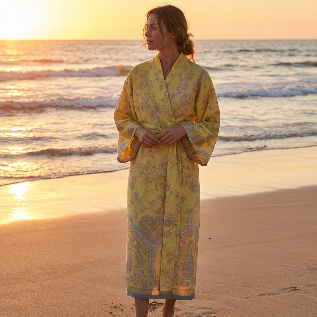 Bassetti Kimono INDIAN ROSES | Y1 Limone