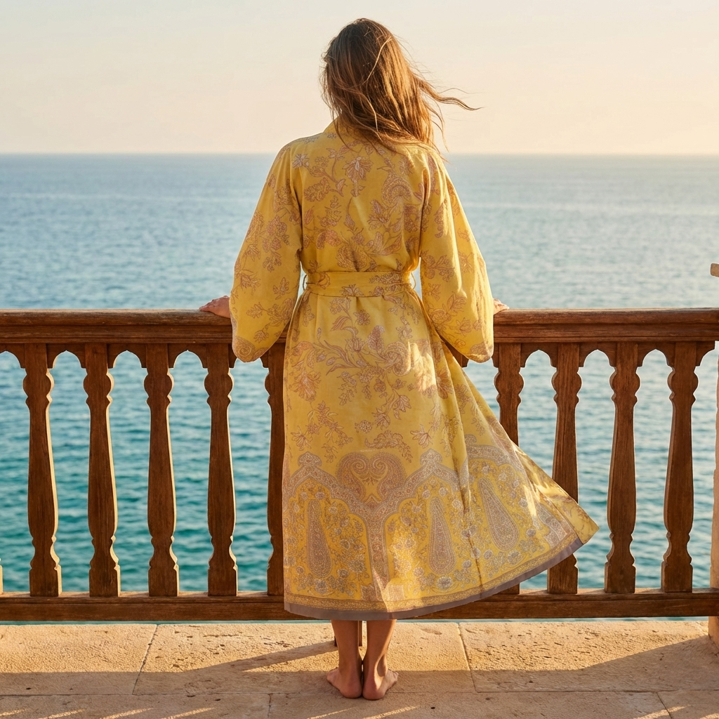 Bassetti Kimono INDIAN ROSES | Y1 Limone
