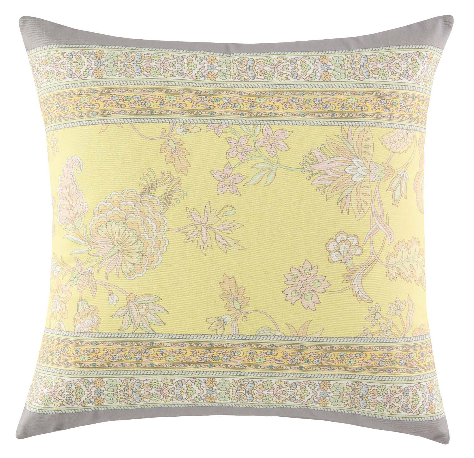 Bassetti Kissenhülle Twill INDIAN ROSES | Y1 Limone 40 x 40