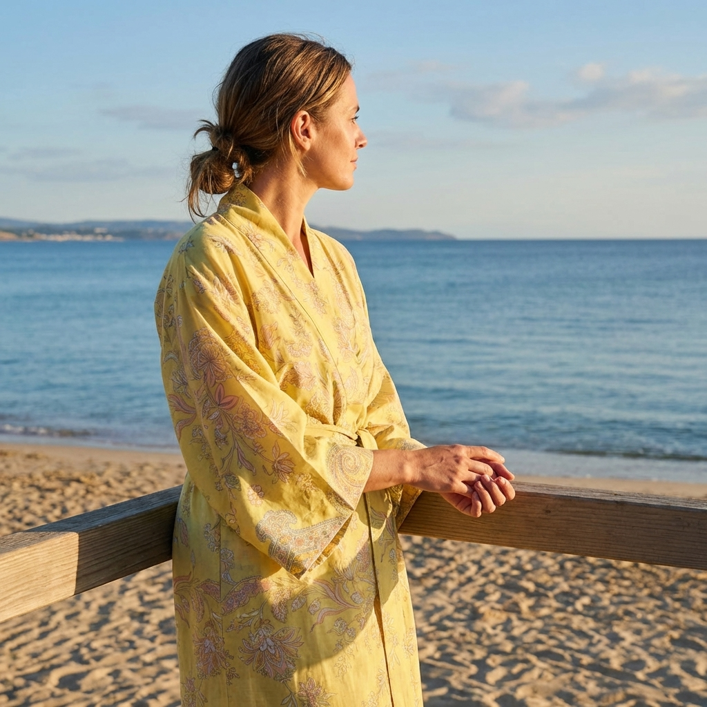Bassetti Kimono INDIAN ROSES | Y1 Limone