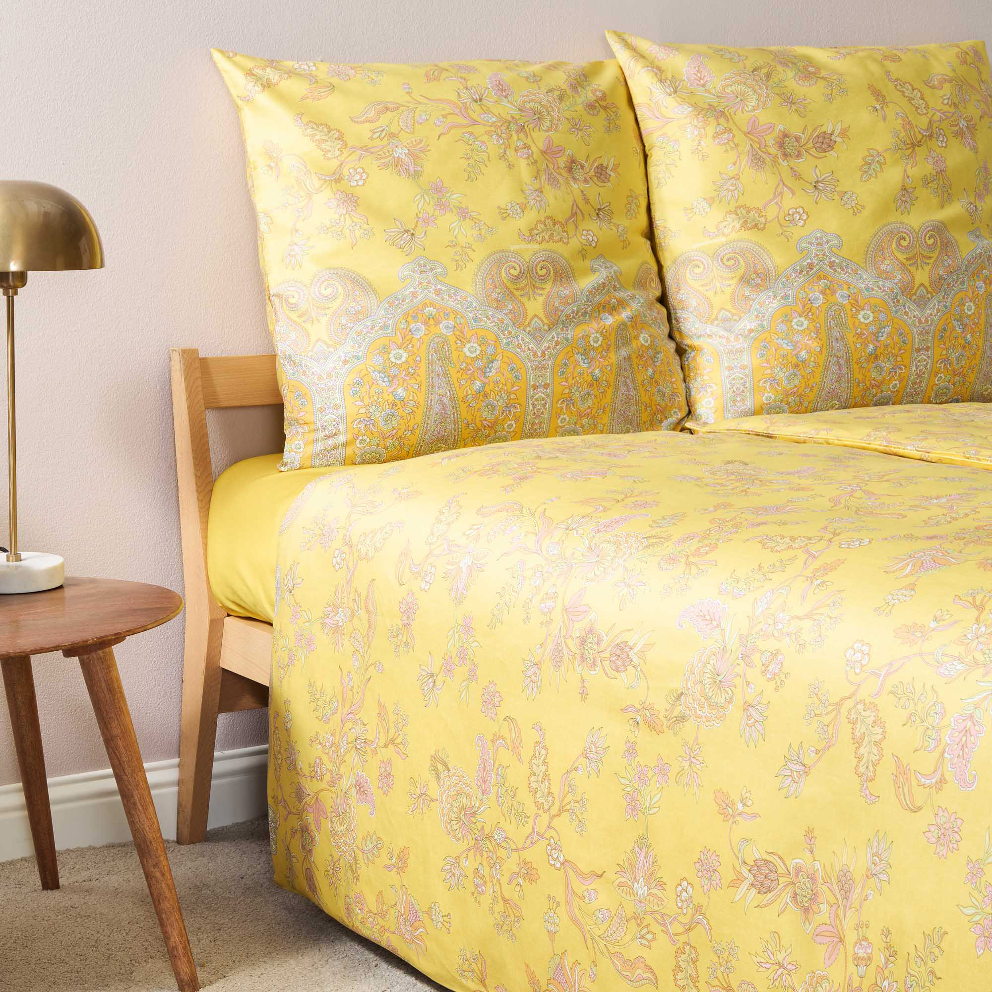Bassetti Satin Bettwäsche INDIAN ROSES | Y1 Limone CH