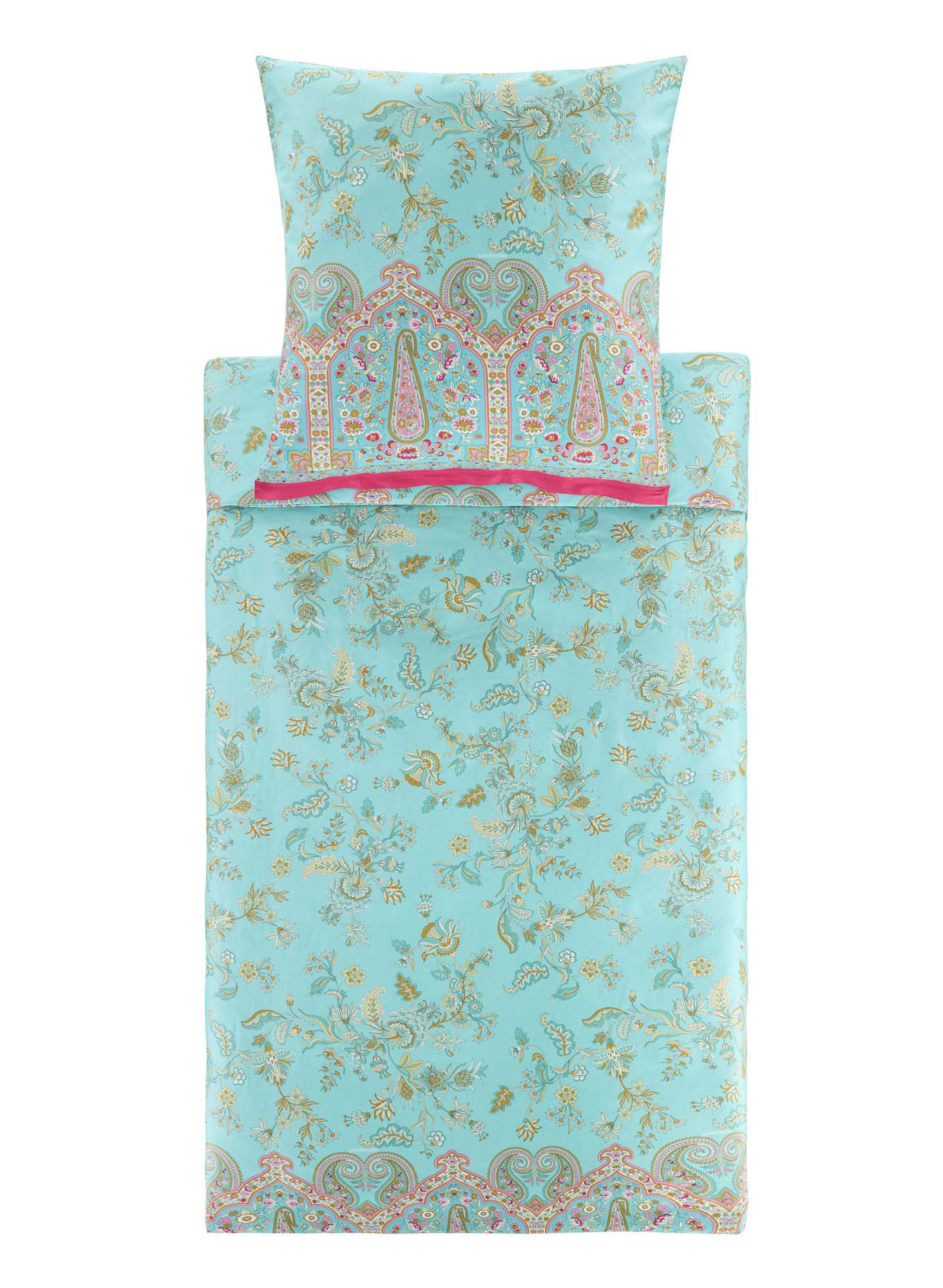 Bassetti Satin Bettwäsche INDIAN ROSES | T1 Turchese CH