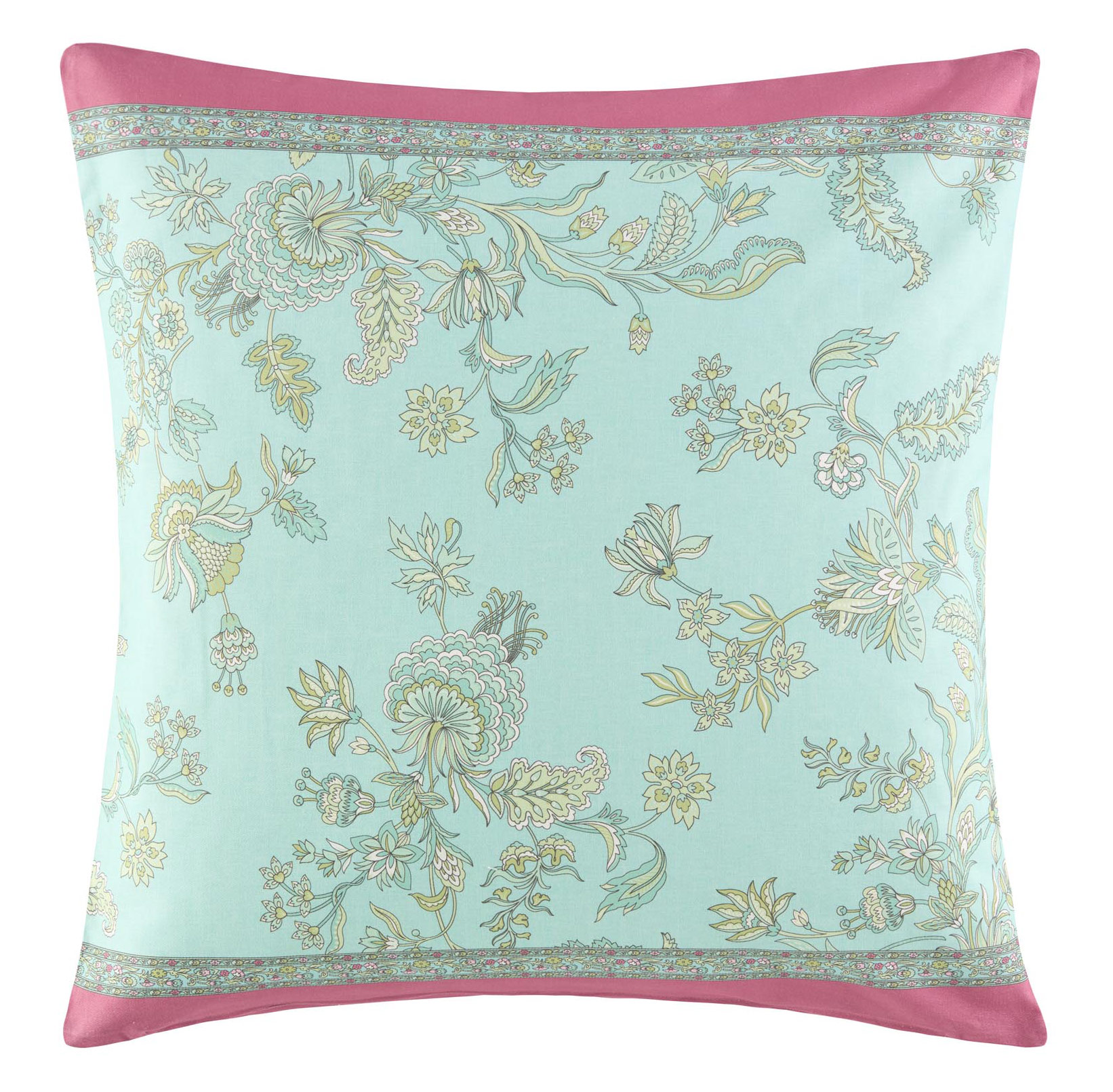 Bassetti Kissenhülle Twill INDIAN ROSES | T1 Turchese 50x50